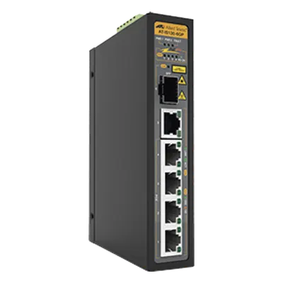 Switch Industrial PoE+ No-Administrable de 5 Puertos 10/100/1000 Mbps (4 Puertos son PoE+) + 1 puertos SFP, 90 W