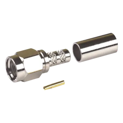  Conector SMA Macho Inverso, de Anillo Plegable para RG-58/U, Niquel /Oro /Teflón.
