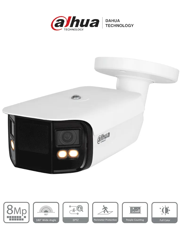 Cámara IP bullet DAHUA DH-IPC-PFW5849-A180-E2-ASTE 4K y 180°