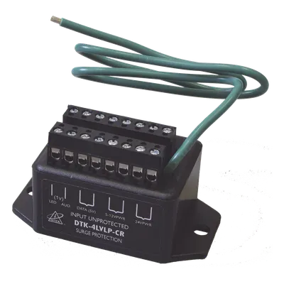 Protector de lazo / 4 pares / Wiegand / 12-24 Vcc / 5 Vcc datos / -40°C a 70°C / 1.35 x 2.99 x 1.35 pulgadas