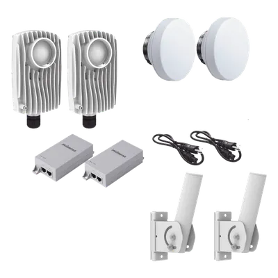 Kit de radios inalámbricos / 1.75 Gbps PTMP / 2.0 Gbps PTP / 4.9-6.4 GHz / IP67 / 12 dBi / PoE incluido